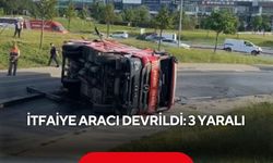 Yangından dönen itfaiye aracı devrildi: 3 yaralı