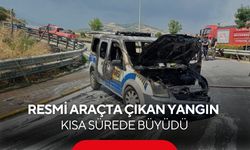 Seyir halindeki polis aracı alev alev yandı...