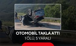Otomobil takla attı:  1 ölü,  5 yaralı