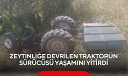Manisa’da zeytinliğe devrilen traktörün sürücüsü yaşamını yitirdi