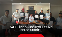 Salihli’de din görevlilerine belge takdimi