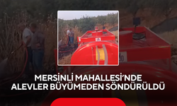 İlk müdahaleyi su tankeri ile mahalleli yaptı... Mersinli'de alevler büyümeden söndürüldü…