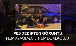 Alkollü sürücü ayağı alçılı halde motosiklet kullandı, park halindeki 2 otomobile çarptı...