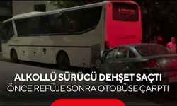 Alkollü sürücü dehşet saçtı! Önce refüje sonra otobüse çarptı...