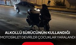 Alkollü sürücünün kontrolünden çıkan motosiklet devrildi! 2'si çocuk 3 yaralı...