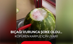 Bıçağı vurunca şoke oldu! Sosyal medyayı sallayan köpüren karpuz gerçeği...