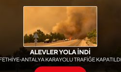 Fethiye-Antalya karayolu yangın nedeniyle trafiğe kapatıldı