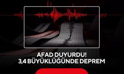 AFAD duyurdu: 3,4 büyüklüğünde deprem