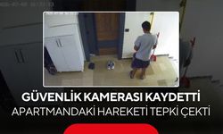 Bu kadarına da pes! Güvenlik kamerası kaydetti! Apartmandaki hareketi tepki çekti...
