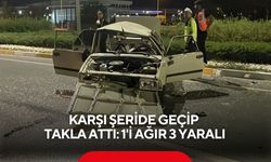 Karşı şeride geçip takla attı: 1'i ağır 3 yaralı