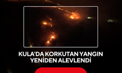 Kula'da Korkutan Yangın Yeniden Alevlendi