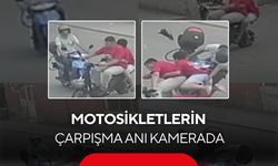 Motosikletlerin çarpışma anı kamerada: 1'i çocuk 3 kişi yaralandı