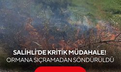 Salihli'de kritik müdahale! Yangın ormana sıçramadan söndürüldü