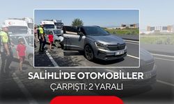 Salihli'de otomobiller çarpıştı: 2 yaralı