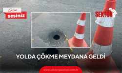 Yolda çökme meydana geldi