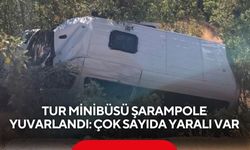 Tur minibüsü şarampole yuvarlandı: Çok sayıda yaralı var