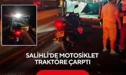 Salihli'de D300'de kaza: Motosiklet traktöre çarptı, 1 yaralı