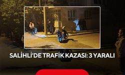 Salihli'de motosiklet ile otomobil çarpıştı: 3 yaralı