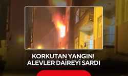 Korkutan yangın! Alevler daireyi sardı