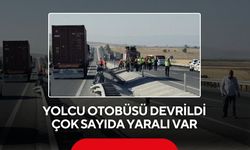 Yolcu otobüsü devrildi: Çok sayıda yaralı var
