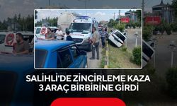 Salihli'de zincirleme kaza: 3 araç birbirine girdi