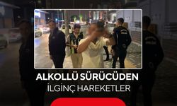 Alkollü sürücüden ilginç hareketler! Yüzünü sakladı, basın mensubuna küfür etti
