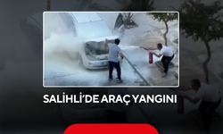 Salihli’de araç yangını