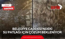 Belediye Caddesi'ndeki su patlağı için çözüm bekleniyor