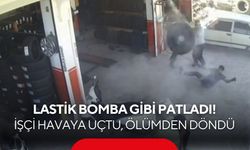 Lastik bomba gibi patladı! İşçi havaya uçtu, ölümden döndü