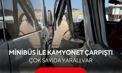 Minibüs ile kamyonet çarpıştı, çok sayıda yaralı var
