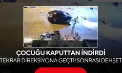 Çocuğu kaputtan indirdi, tekrar direksiyona geçti! Sonrası dehşet