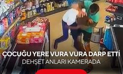 Çocuğu yere vura vura darp etti! Dehşet anları kamerada, şüpheli yakalandı...