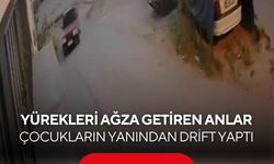 Çocukların yanında dehşet! Drift yaparak sokağa girdi...