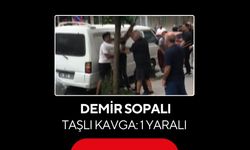 Demir sopalı, taşlı kavga: 1 yaralı