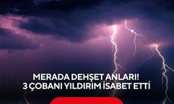 Dehşet anları! Merada 3 çobana yıldırım isabet etti
