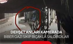 Dehşet anları kamerada! Biber gazı sıkıp bıçakla saldırdılar...
