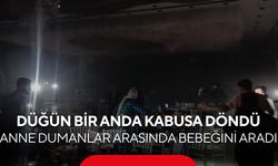 Düğün salonunda yangın paniği! Anne gözyaşları içinde bebeğini aradı