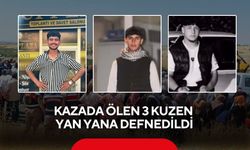 Kazada ölen 3 kuzen yan yana defnedildi