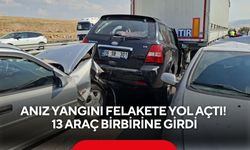 Anız yangını felakete yol açtı! 13 araç birbirine girdi