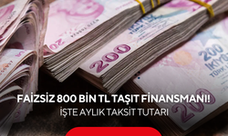 Faizsiz 800 bin TL taşıt finansmanı! Aylık ödeme ve teslim tarihi belli oldu