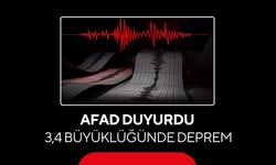 AFAD duyurdu:  3,4 büyüklüğünde deprem