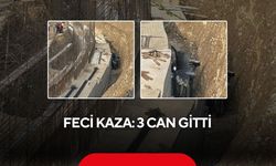 Feci kaza: Otomobil çalışma alanına düştü, 3 can gitti