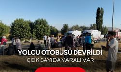 Kavşakta can pazarı! Yolcu otobüsü devrildi, çok sayıda kişi yaralandı