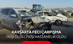 Kavşakta feci çarpışma... 1 kişi öldü, 7 kişi hastanelik oldu