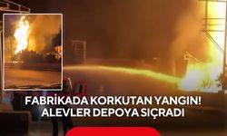 Manisa'da fabrikada korkutan yangın! Alevler depoya sıçradı