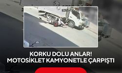 Kameraya saniye saniye yansıdı! Motosiklet ile kamyonet böyle çarpıştı: 2 yaralı
