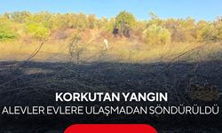 Korkutan yangın! Alevler evlere ulaşmadan söndürüldü...