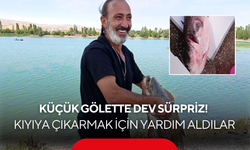 Küçük gölette dev sürpriz! Oltasına takılan balığı görünce gözlerine inanamadı