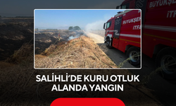 Salihli’de kuru otluk alanda yangın