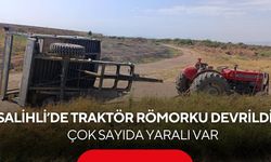 Salihli’de traktör römorku devrildi: Çok sayıda yaralı var